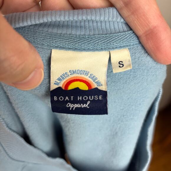 Boat House Apparel Georgetown Crewneck Sweatshirt Small blue boxy spellout - Picture 5 of 7